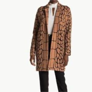 Tahari Animal Print Coatigan L